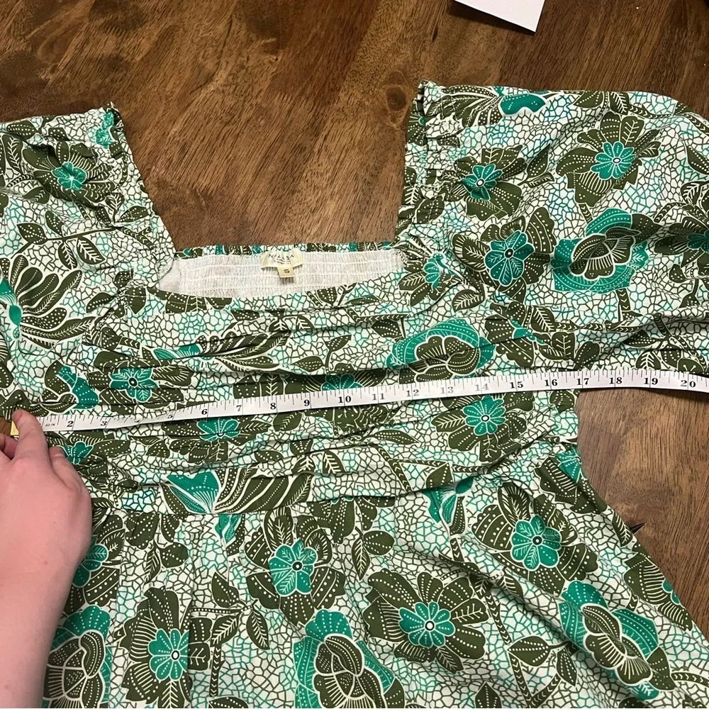 Anthropologie Nikasha Babydoll Poplin Blouse Size Small Boho Coquette Babydoll